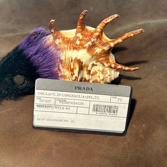 PRADA SHELL AND FUR PENDANT missing cord - Picture 6 of 16